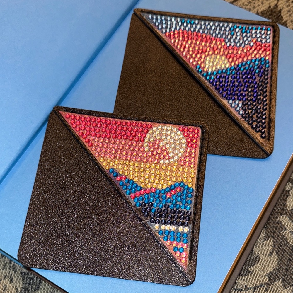 📖 Handcrafted Diamond Art Corner Bookmarks – Set of 2